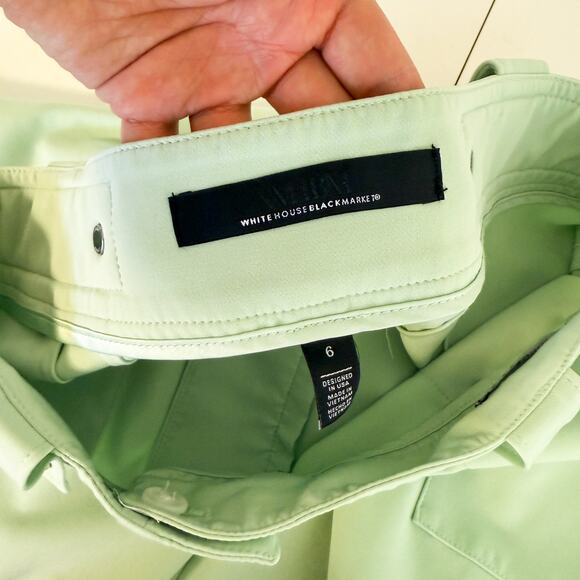 WHBM White House Black Market Light Green Wide Leg Cargo Pants HR 30” - 6 - Picture 6 of 10